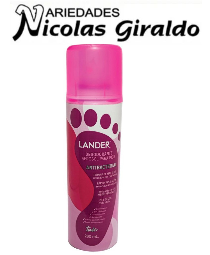 Desodorante de pies mujer x260ml en aerosol lander 