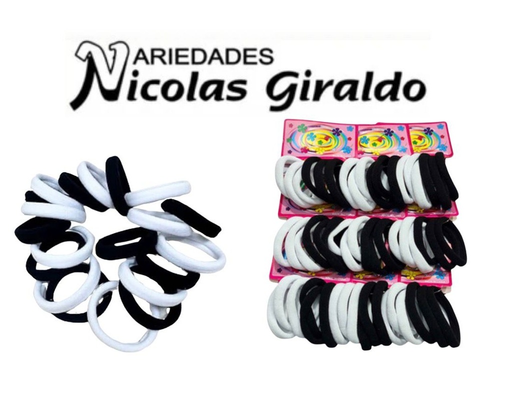 @Chulo resorte licra x6 grande blanco y negro bolsa x12 