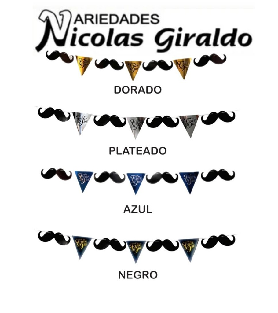Banderin feliz dia mostacho