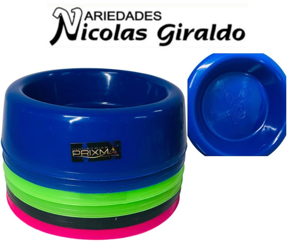 Comedero mascota redondo plastico grande PQT X6 