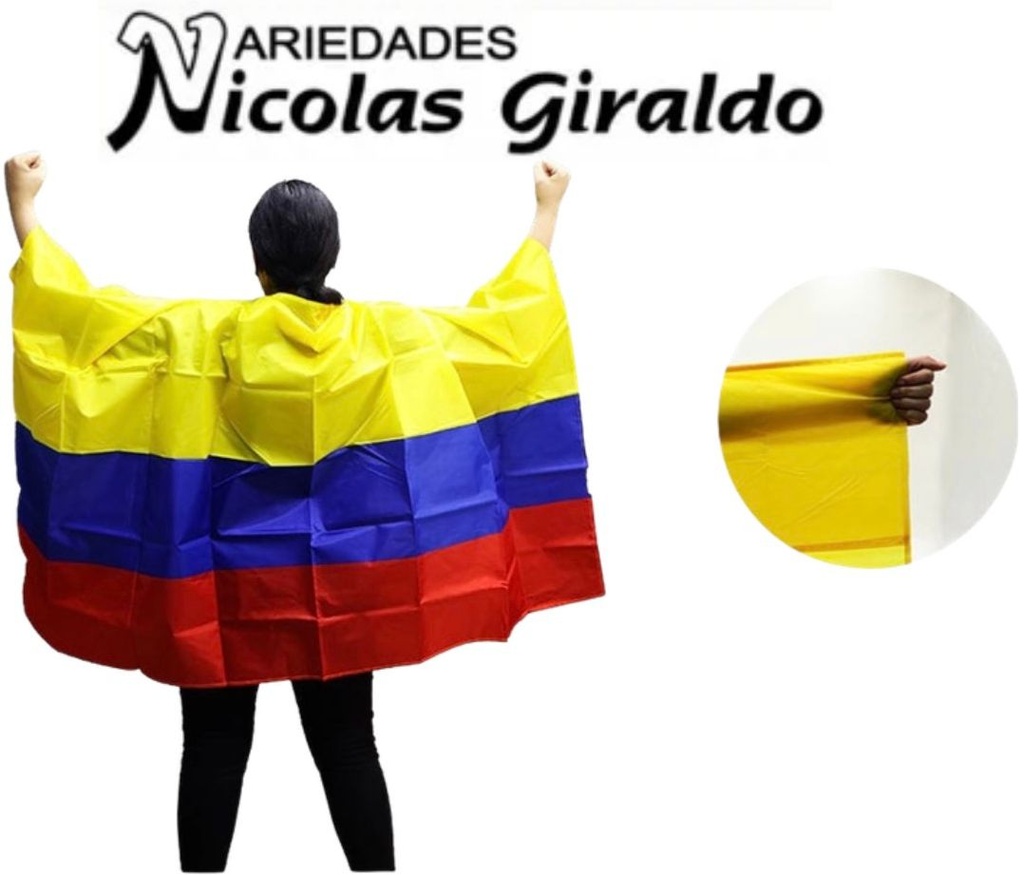 Bandera colombia sencilla tipo capa 