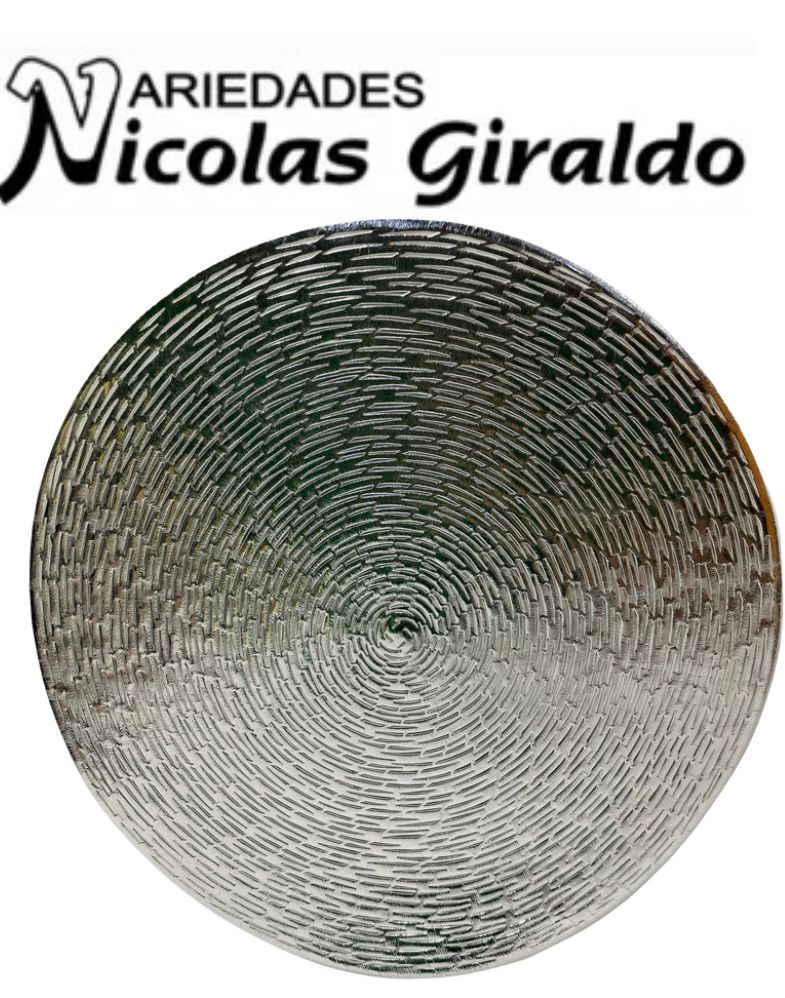 Individual mesa fino redondo x6 plata 