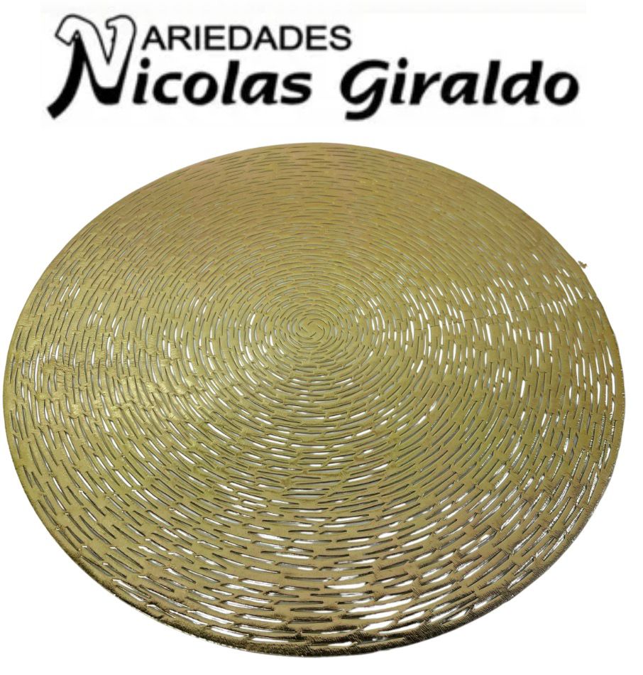 Individual mesa fino redondo x6 dorado  