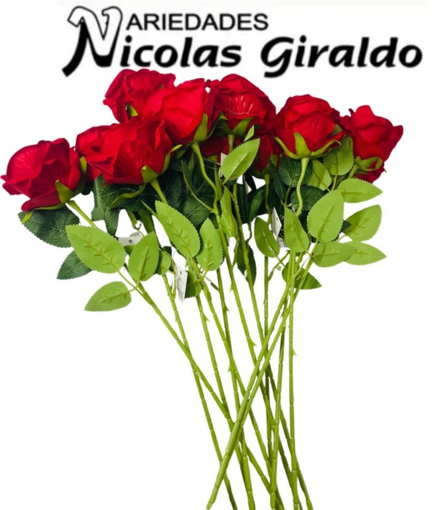 Flor artificial rosa surtida x1 mediana  PQT X12