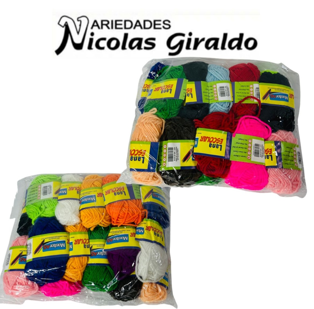 Lana escolar x20 surtida  