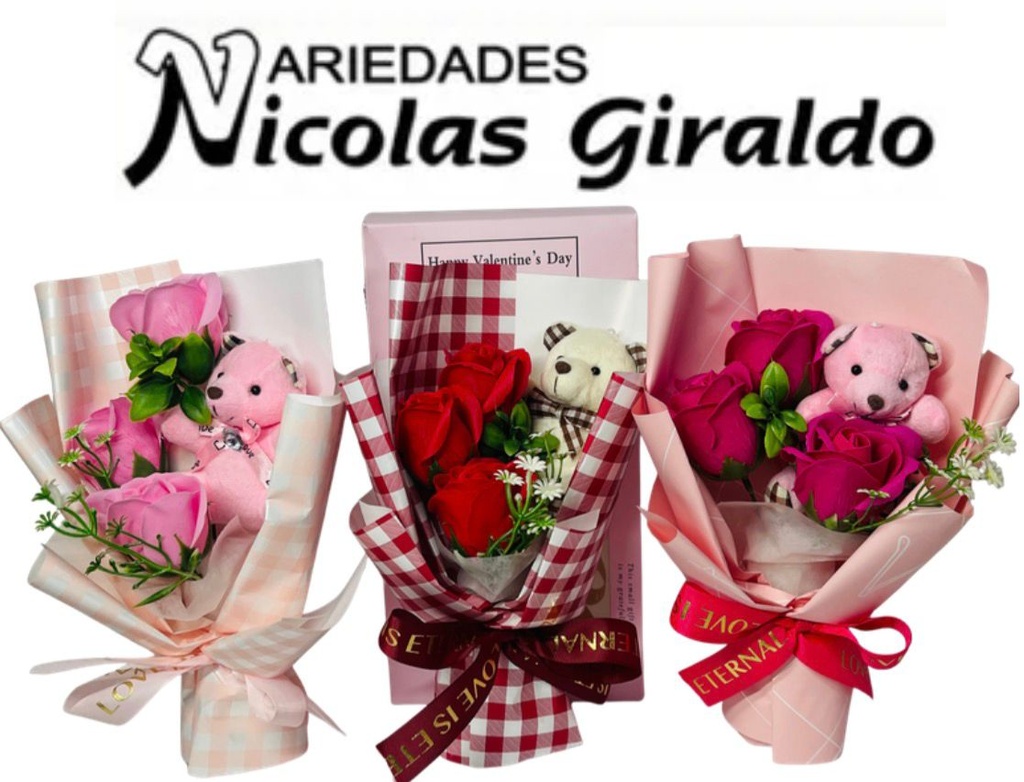 Detalle acetato grande fino con peluche y flor 