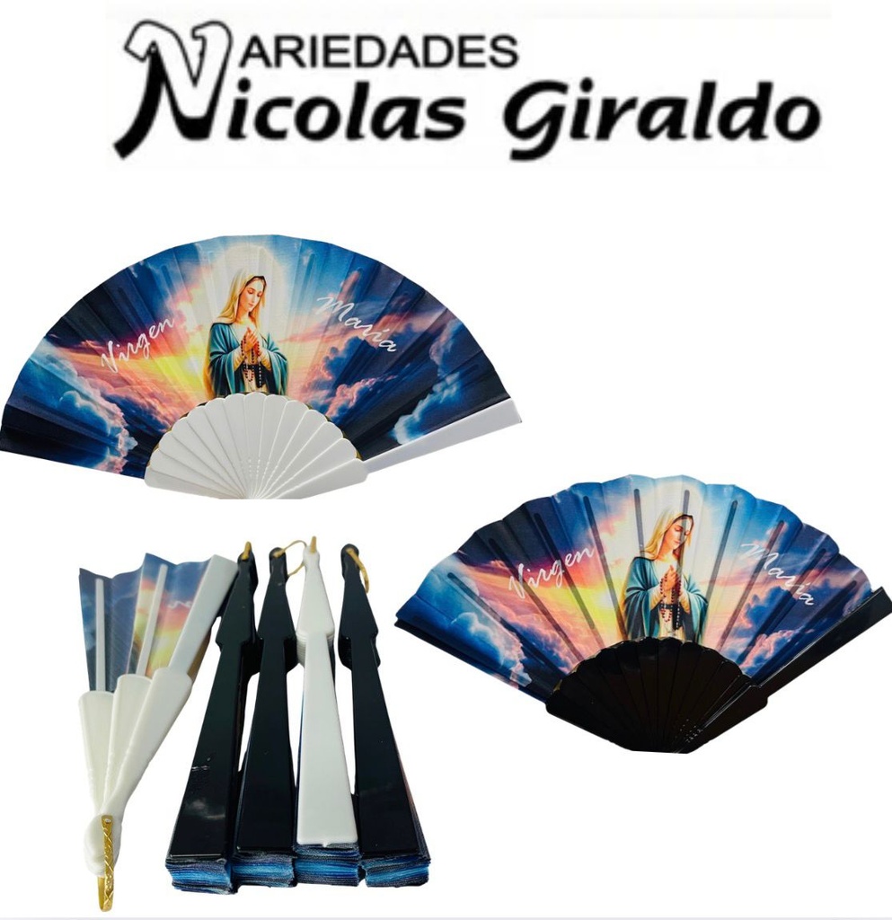 Abanico plastico imagenes religiosas paquete x12  