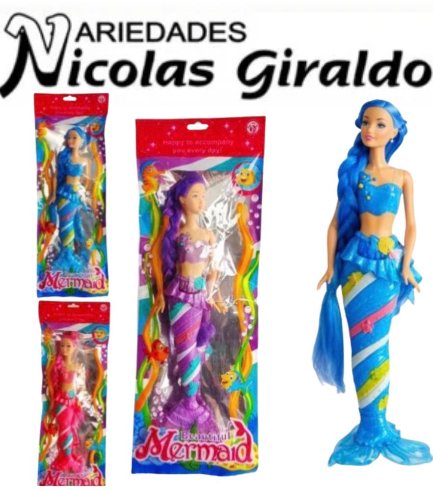 Muñeca sirena en bolsa con accesorios  