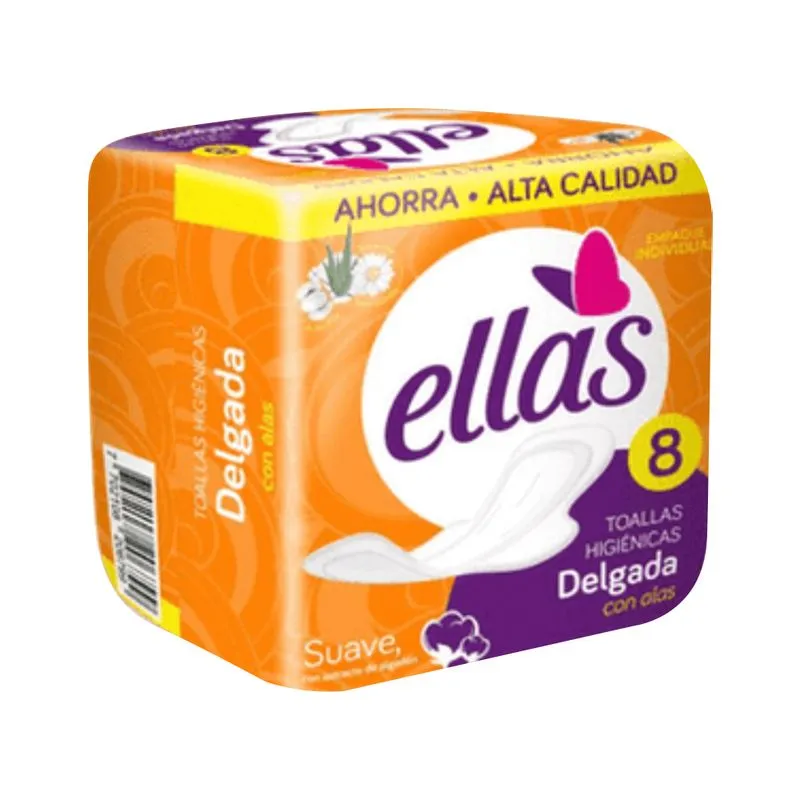 Toalla ellas delgada x8 naranjada produsa  PQT X12