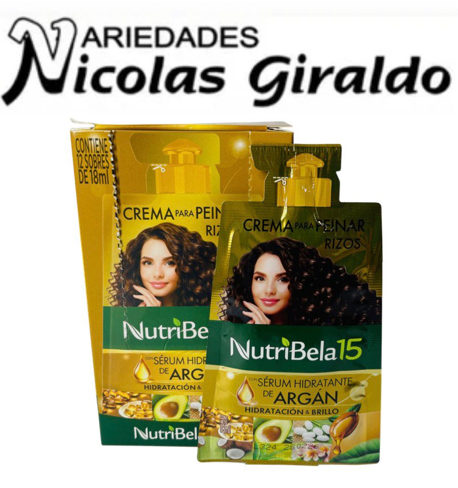 Crema de peinar nutribela argan (amarillo) sobre x12  
