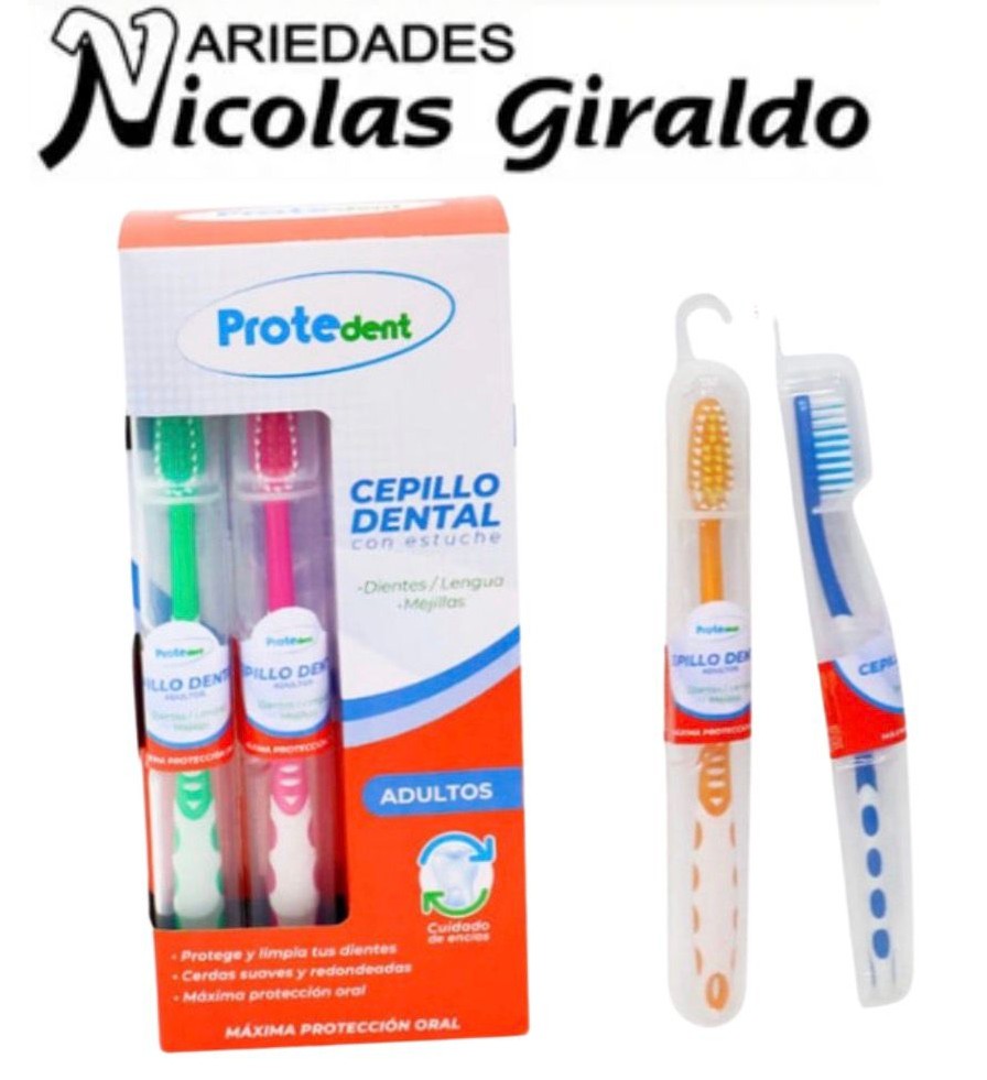 Cepillo dental adulto con estuche protedent x12 