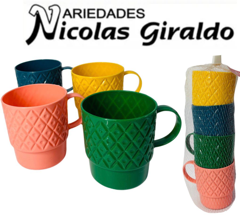 Pocillo plastico malla x4 