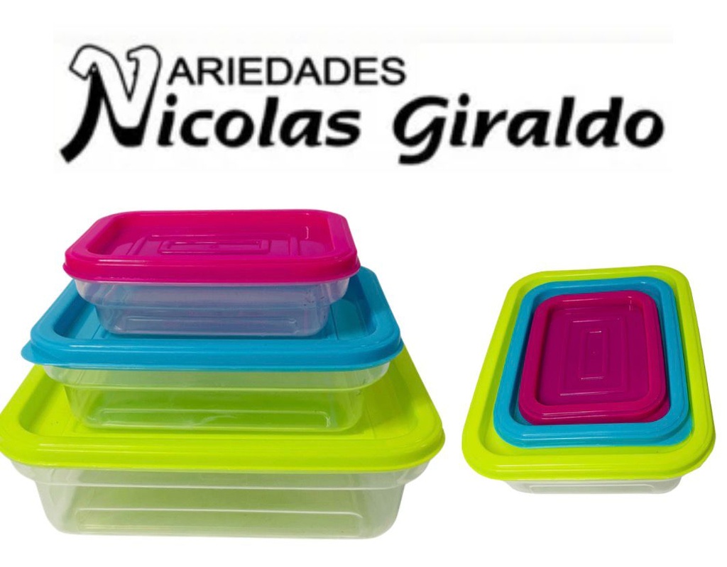 Coca plastica rectangular x3