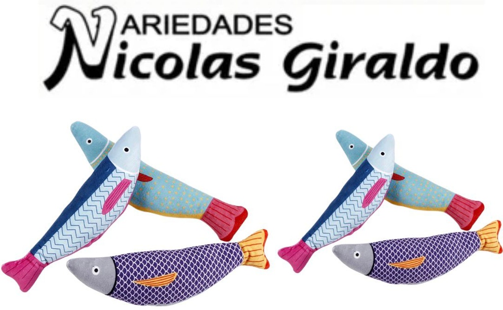 Juguete mascota pez peluche pqt x12