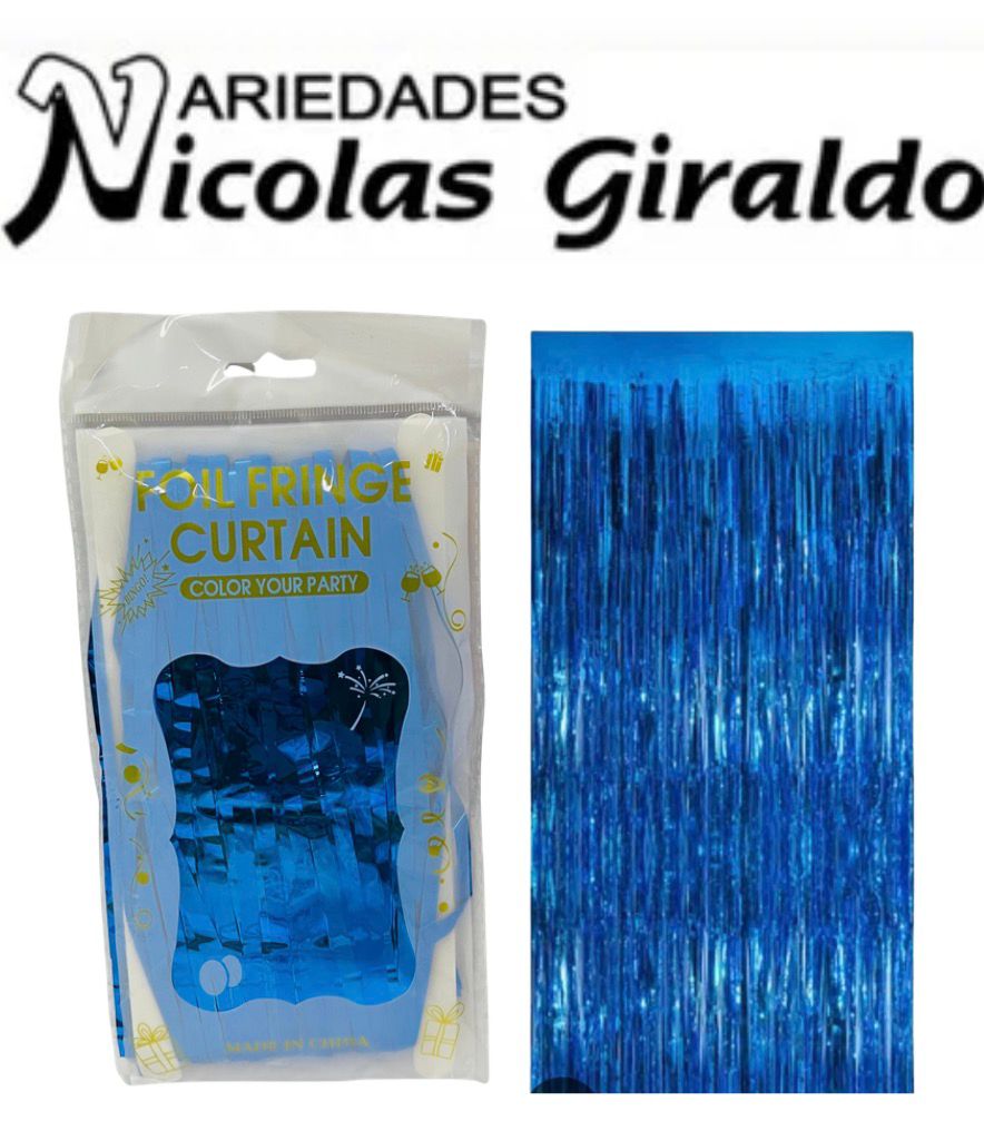 Cortina fiesta brillante 2x1 azul oscura (233S-BV)