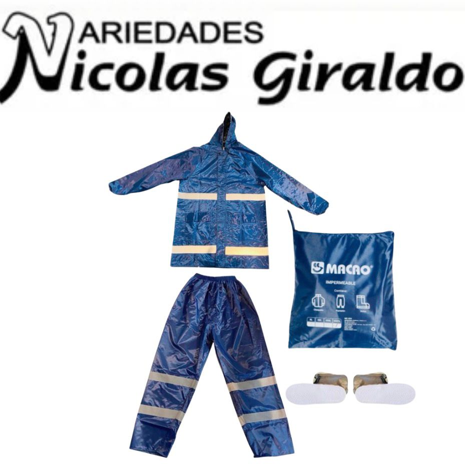 Traje impermeable Macao fino con zapato 4XL   