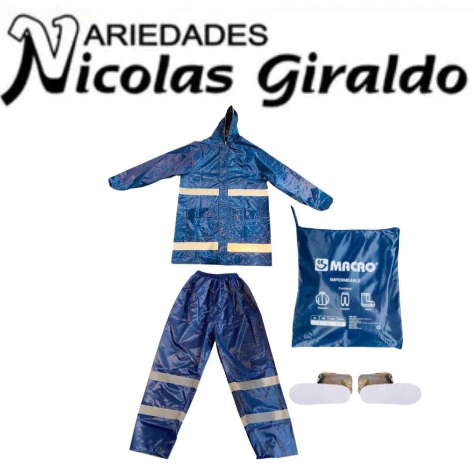Traje impermeable Macao fino con zapato 3XL    