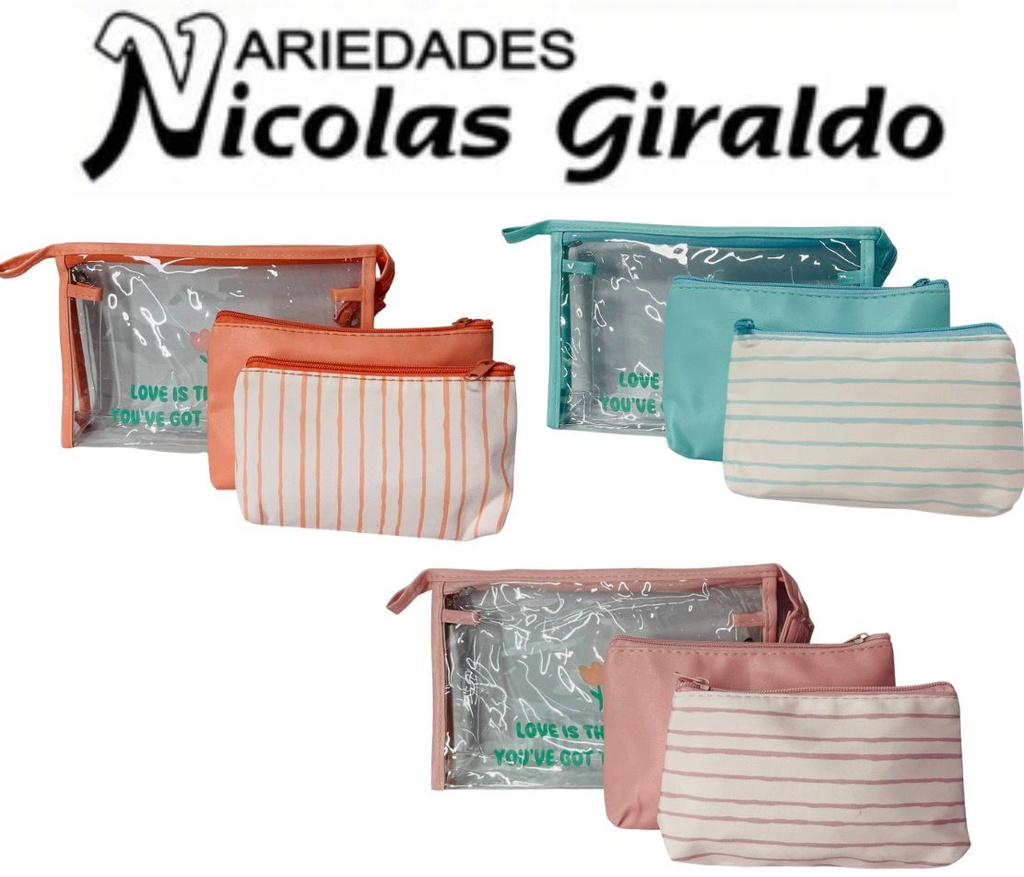 Cosmetiquera dama x3 