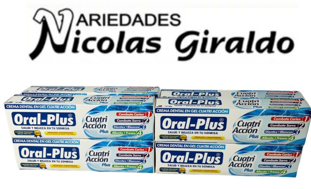 Crema dental oral-plus pequeña x30gr pqt x12