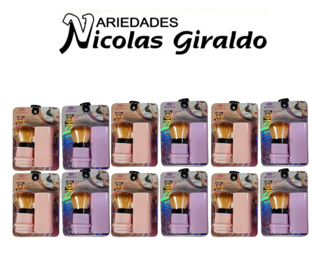 Brocha maquillaje carton retractil PQT X12