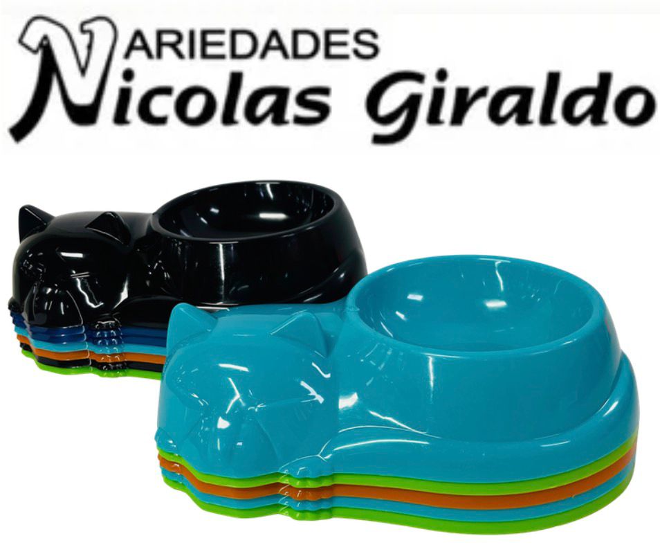 Comedero mascota figura gato completo pequeño PQT X12