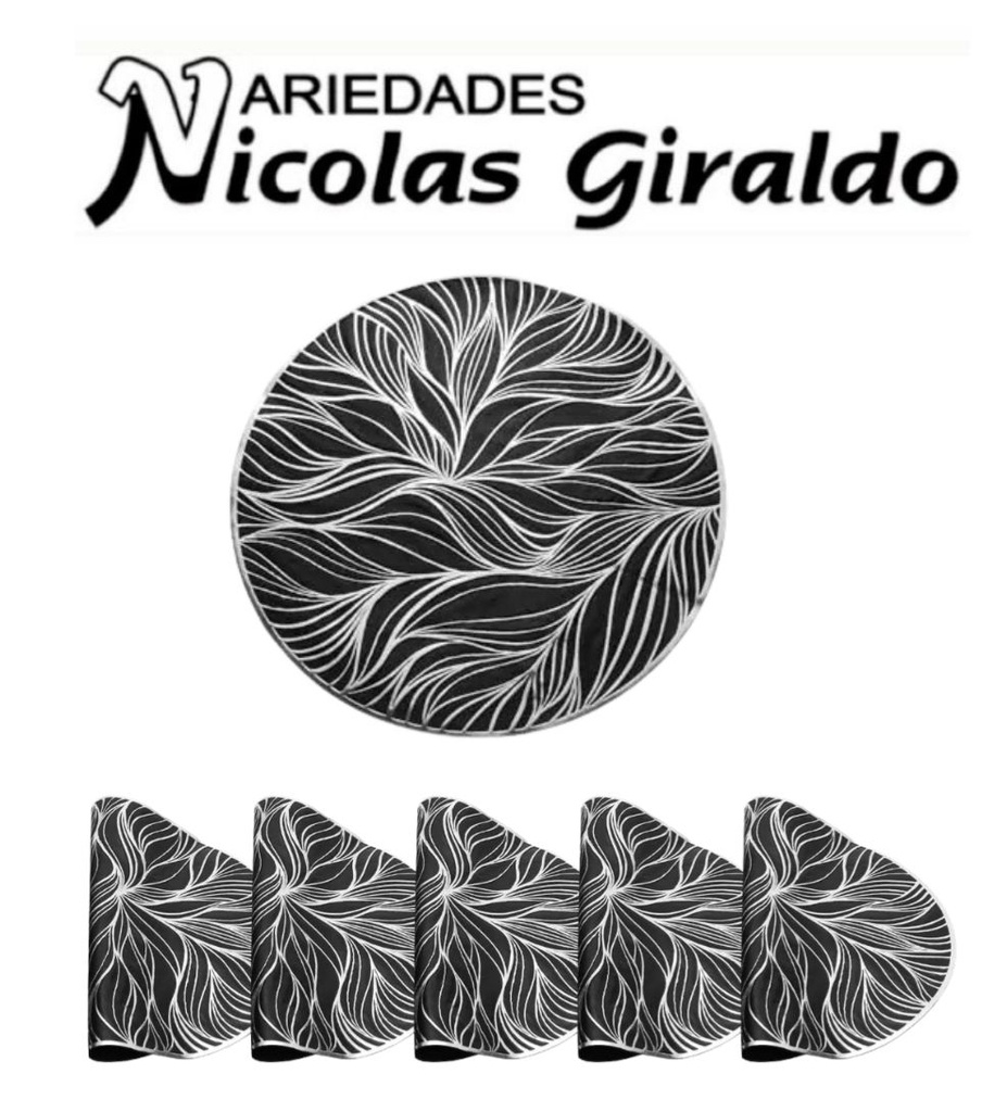 Individual mesa fino redondo x6 plata 