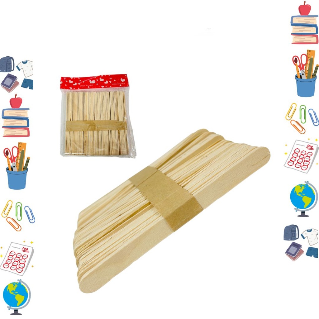 Palos paleta delgado natural x50 pcs