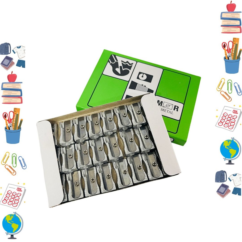 Sacapuntas metal caja verde caja x24 