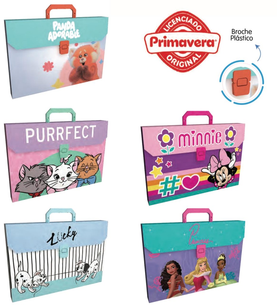 Carpeta primavera maletin Plastico disney niña