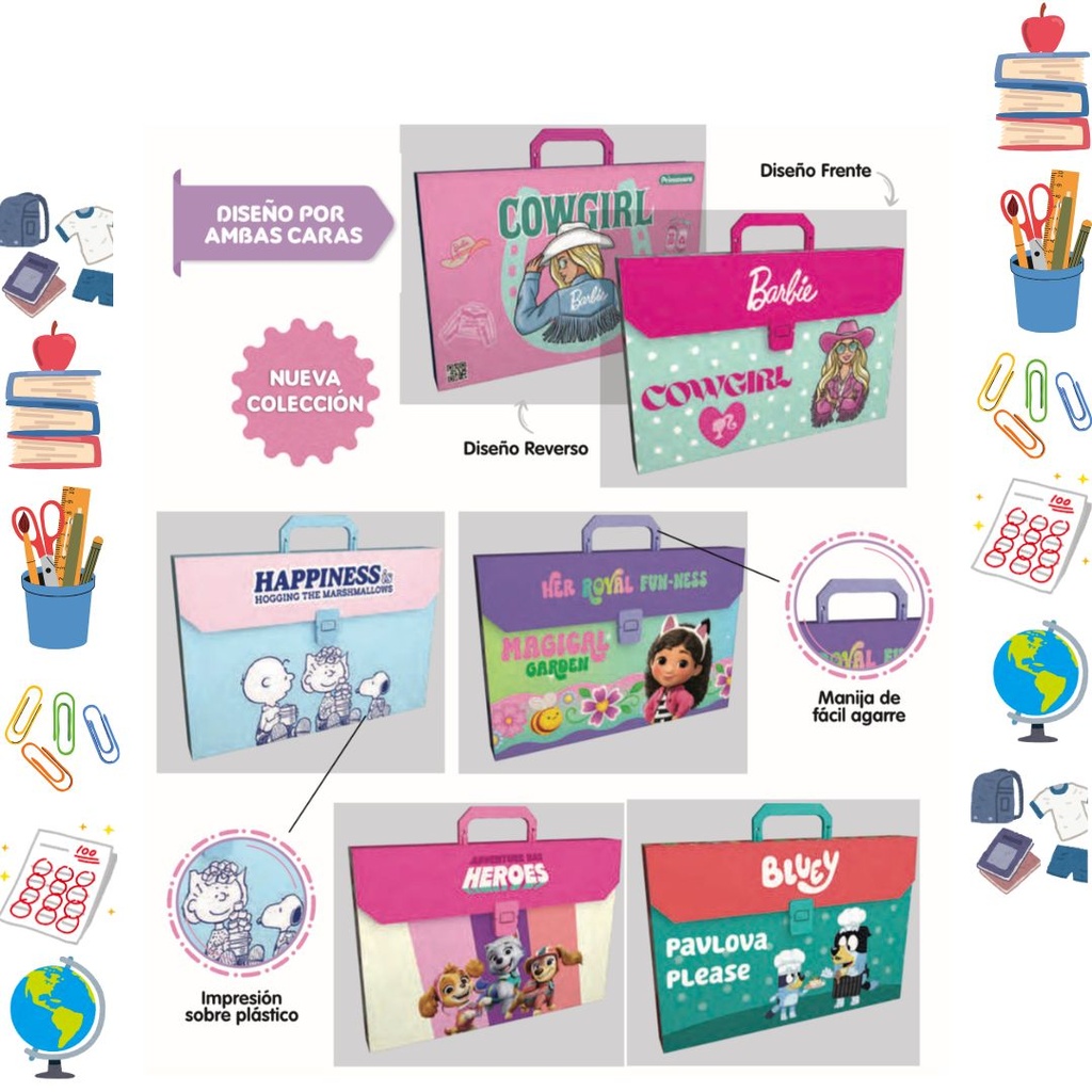 Carpeta primavera maletin Plastico niña