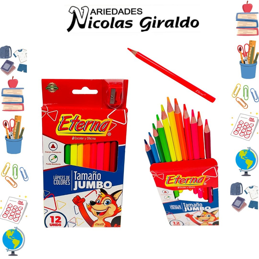 Color eterna jumbo fluorescente x12