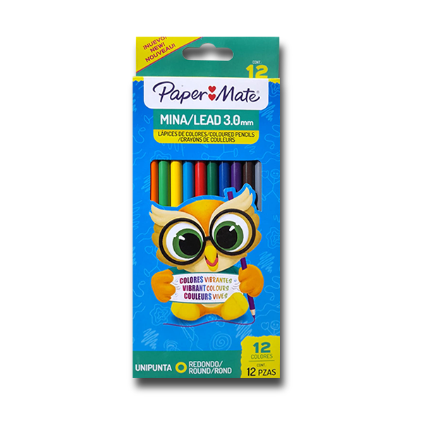 Color paper mate largo mina delgada unipunta x12 piezas