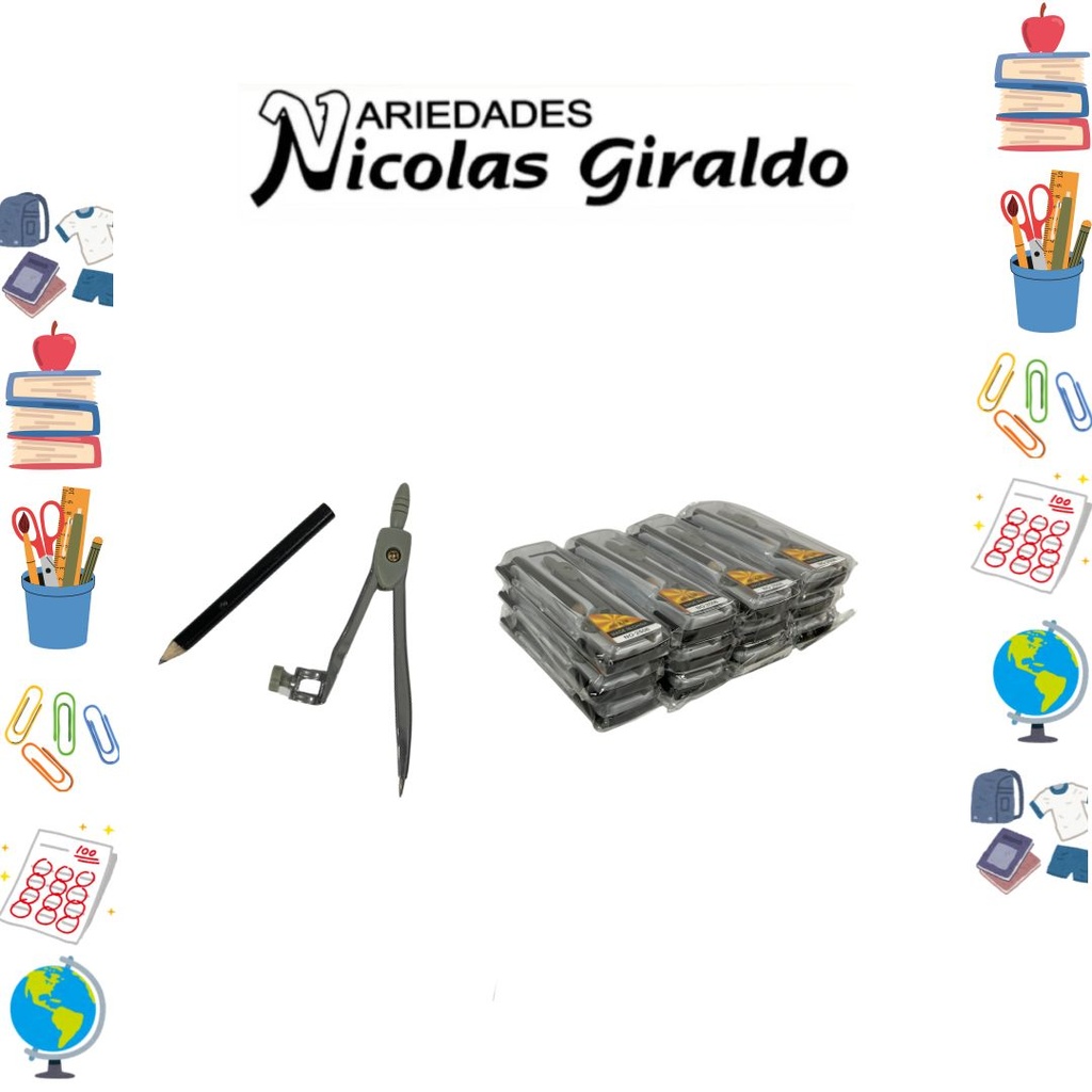 Compas sencillo jiuxin 2506 caja x12