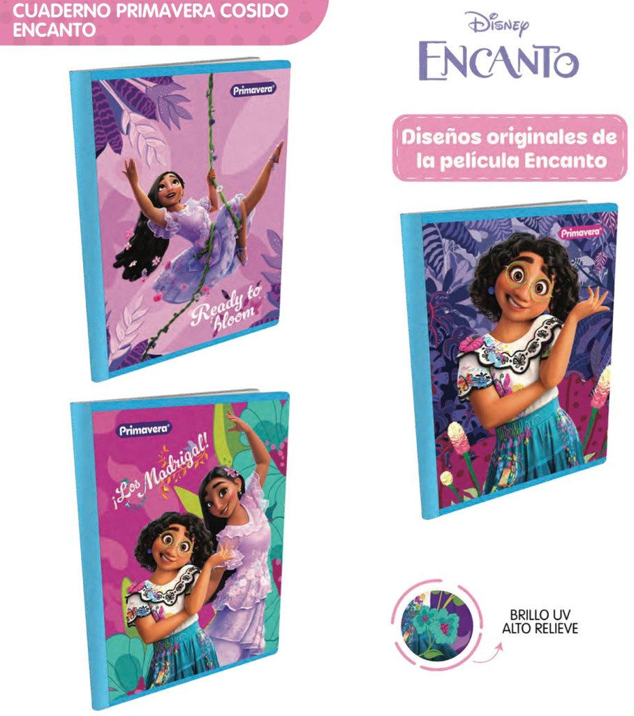 Cuaderno cosido prim. 100 H cuadro encanto
