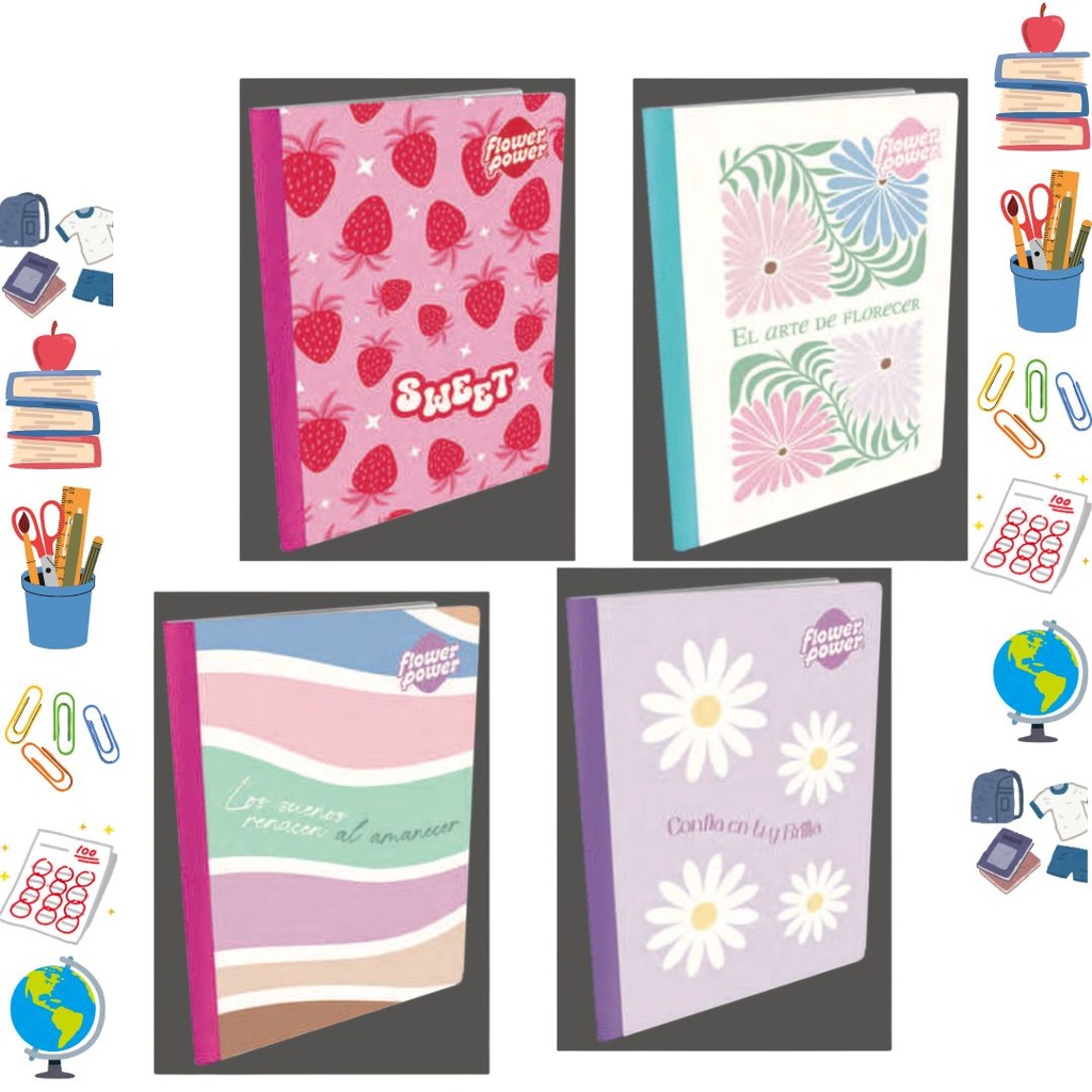 Cuaderno cosido prim. 100 H cuadros TRENDY