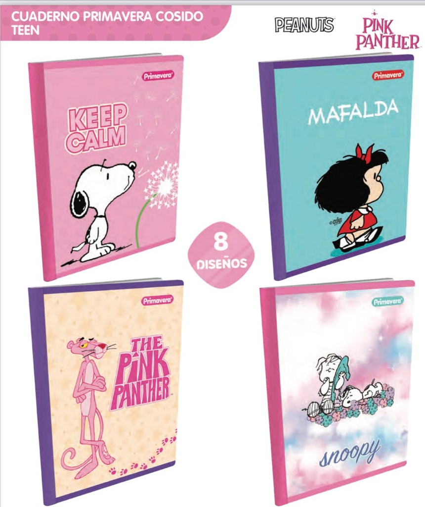 Cuaderno cosido prim. 100 H cuadros mujer
