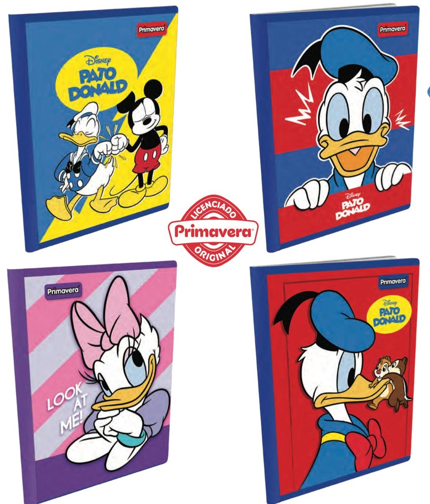 Cuaderno cosido prim. 100 H raya donald