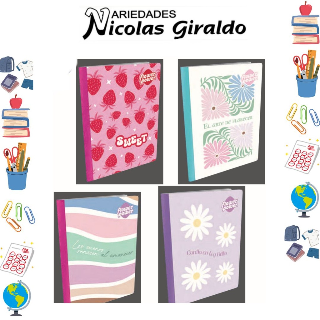 Cuaderno cosido prim. 100 H rayas trendy (1390)