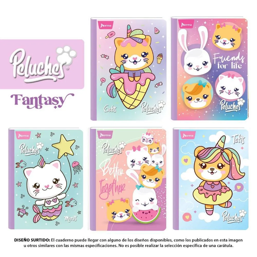 Cuaderno norma gama media peluche fantasy 100H cuadro