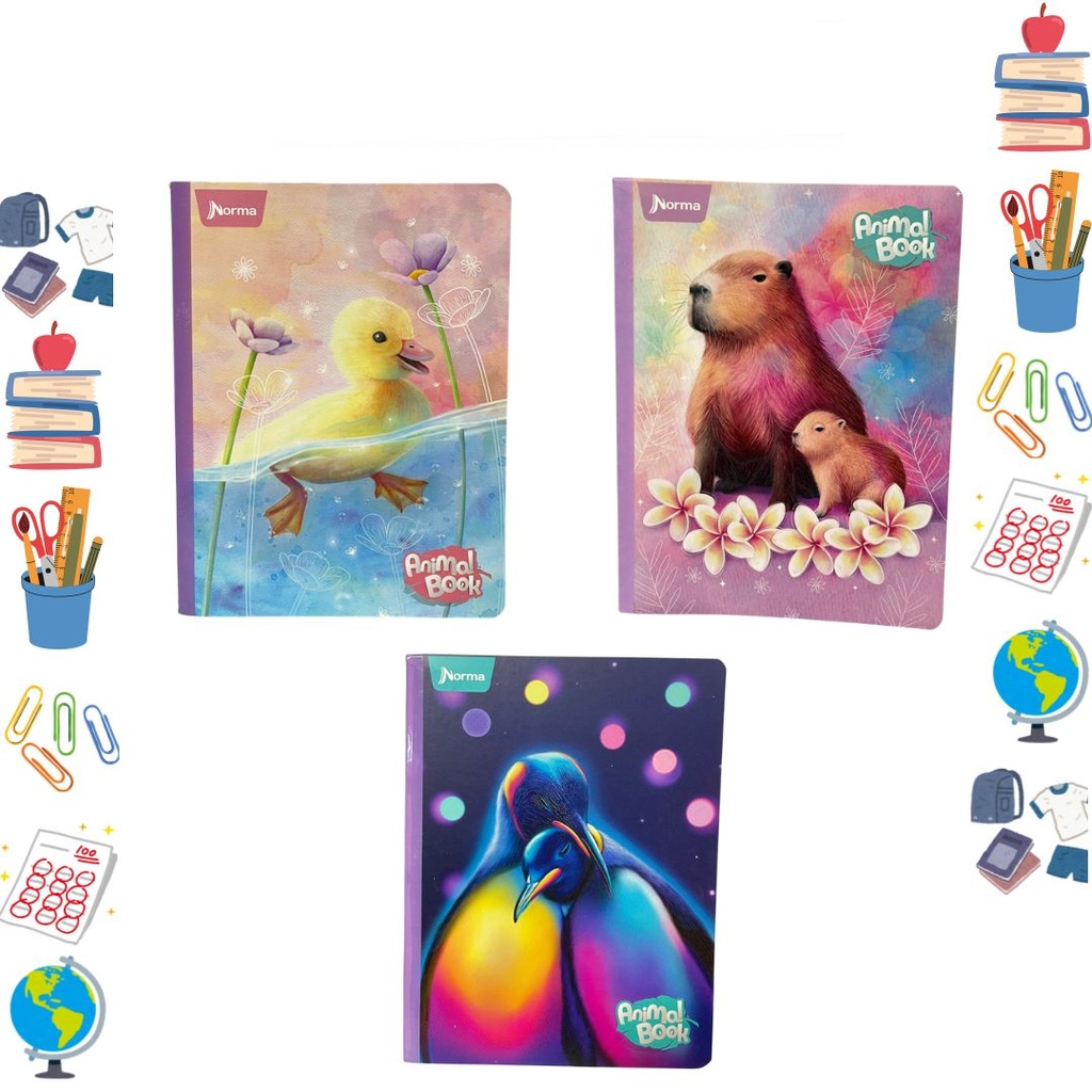Cuaderno norma gama media animales 100H raya