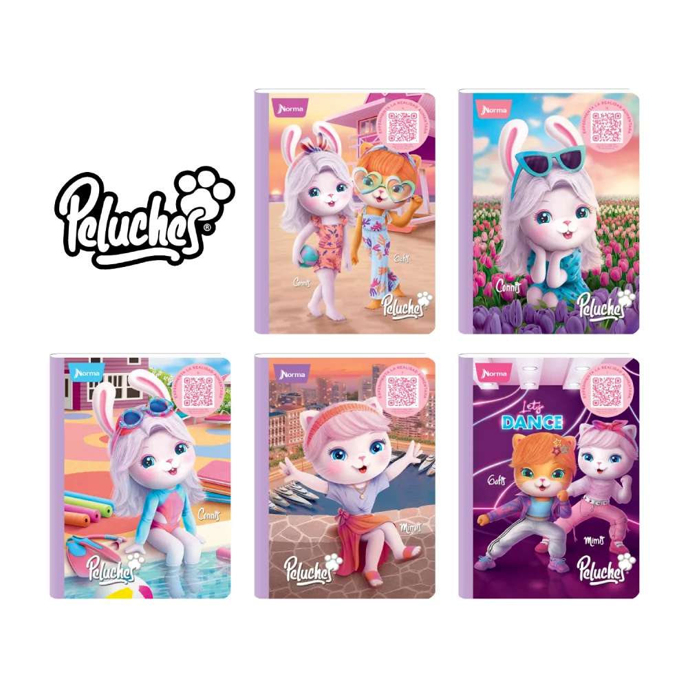 Cuaderno norma gama media peluche 100H raya