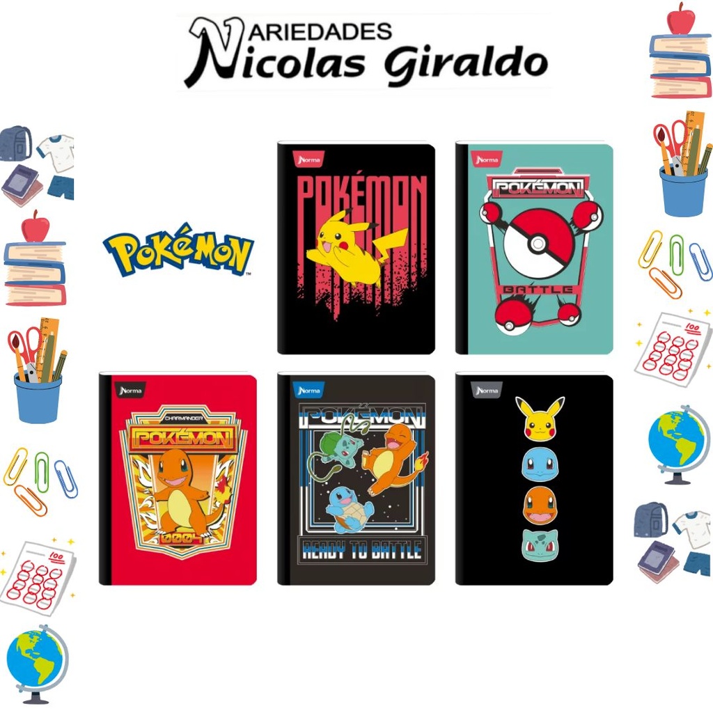 Cuaderno norma gama media pokemon 100H cuadro