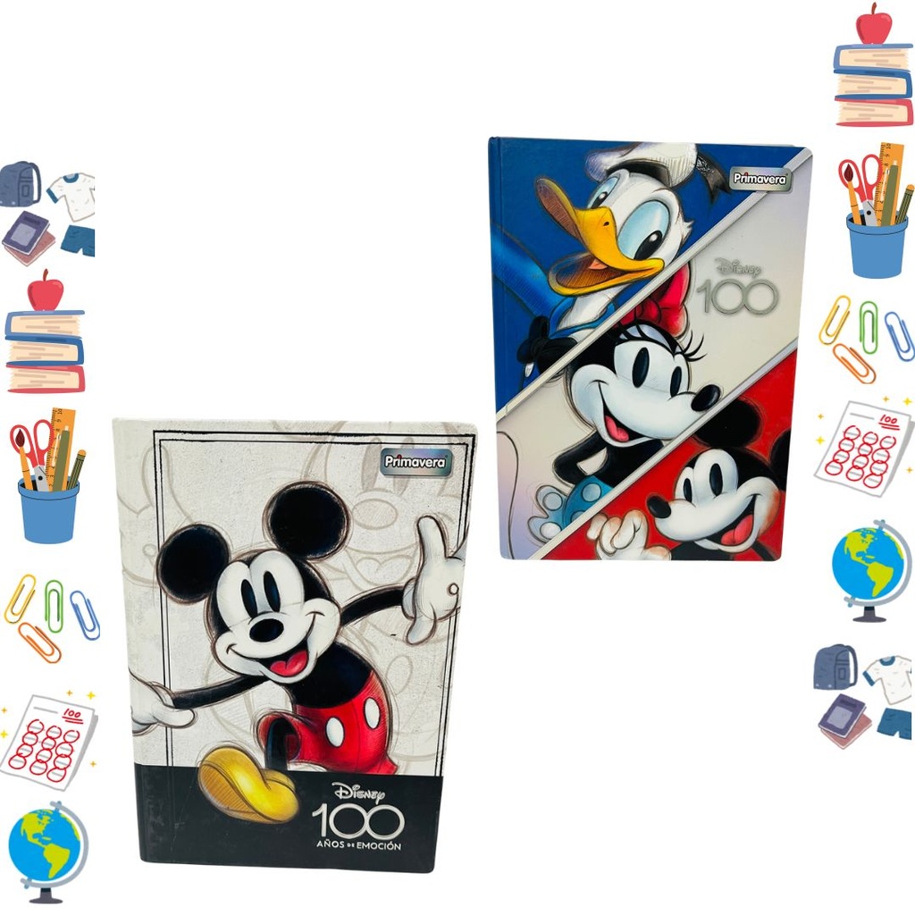 Cuaderno primavera cosido pasta dura 100H cuadros disney100