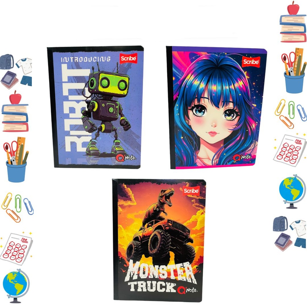 Cuaderno Qnota cosido 100H raya