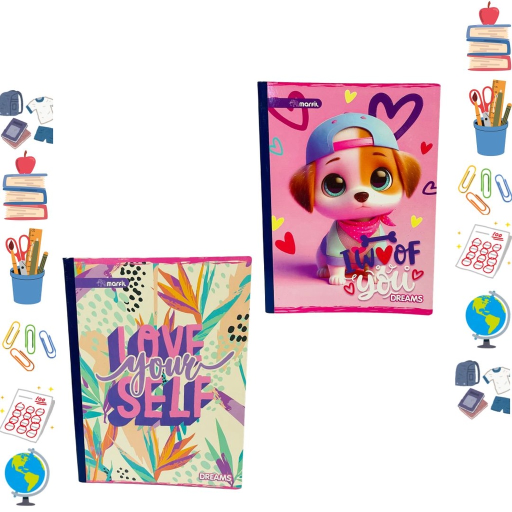 Cuaderno dream sticker cosido 100H femenino raya