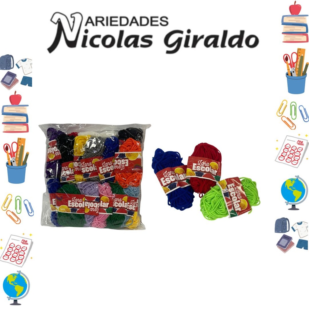 Lana escolar marfil x20 surtida 