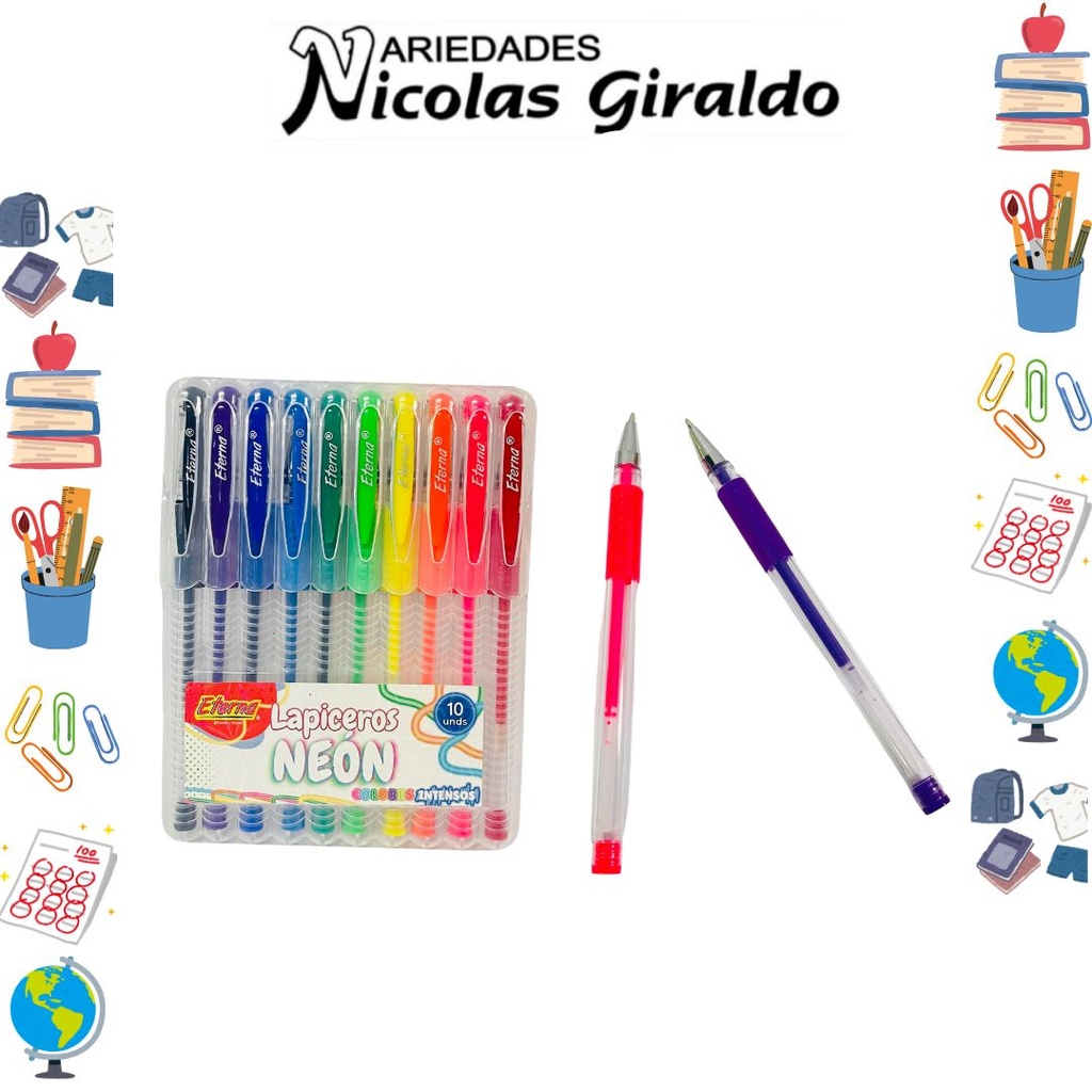 Lapicero eterna gel neon x10