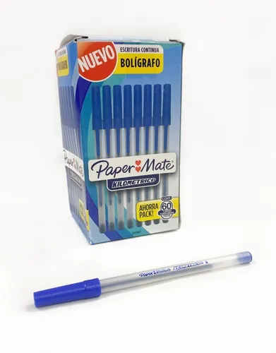 Lapicero kilometrico azul caja x60