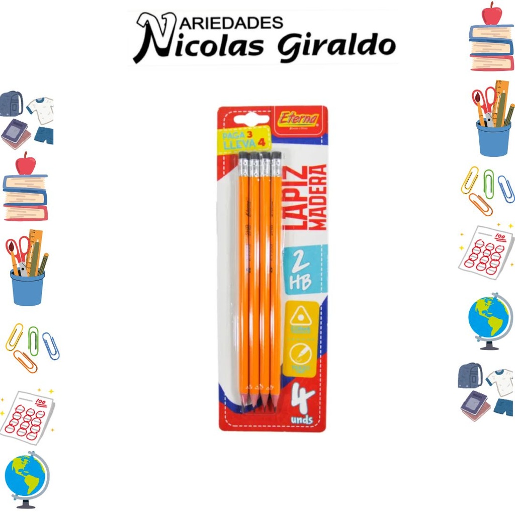 Lapiz eterna x4