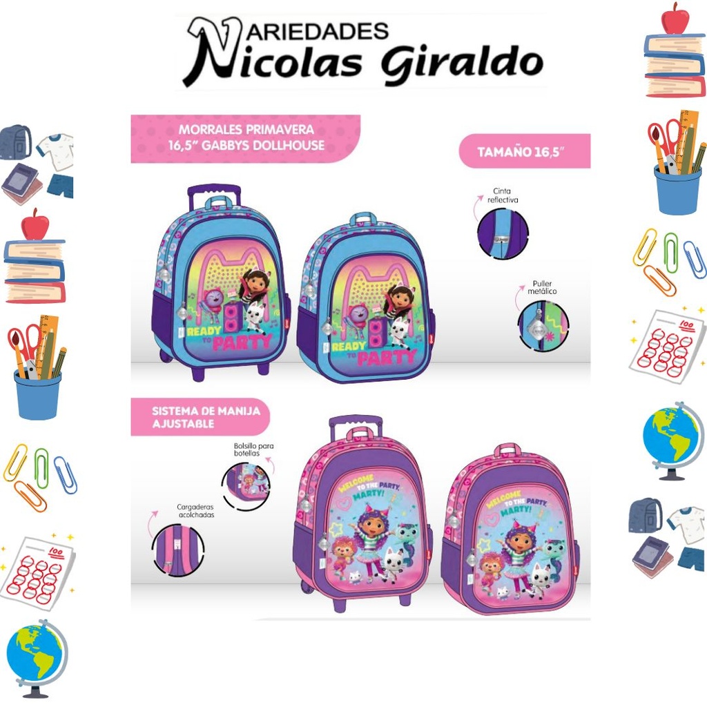 Morral prim. grande ruedas gabby